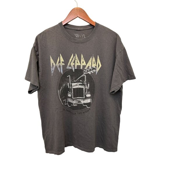 Vtg Concert Def Leppard On Through The Night Graphic T-Shirt By Vinyl Icons - Picture 1 of 7